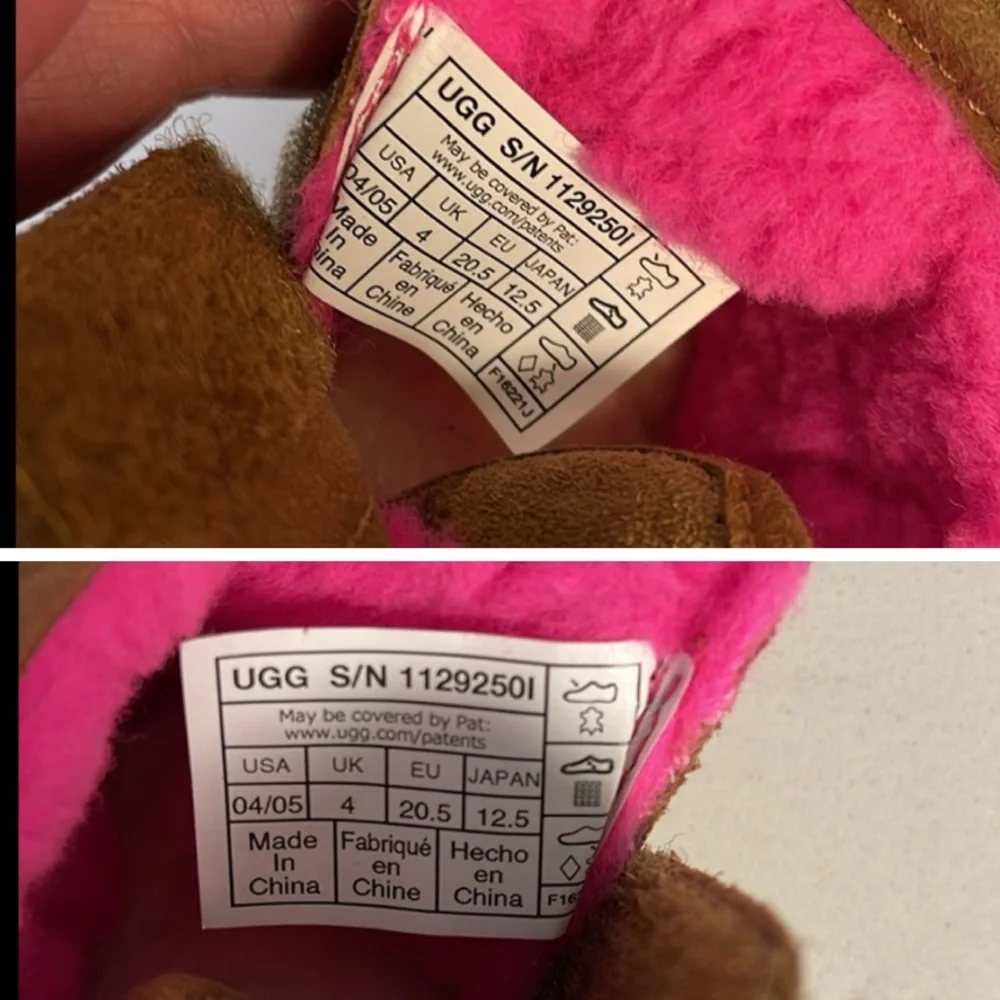 UGG Infant's Neumel Chopd Suede Classic Pink Size 5/6